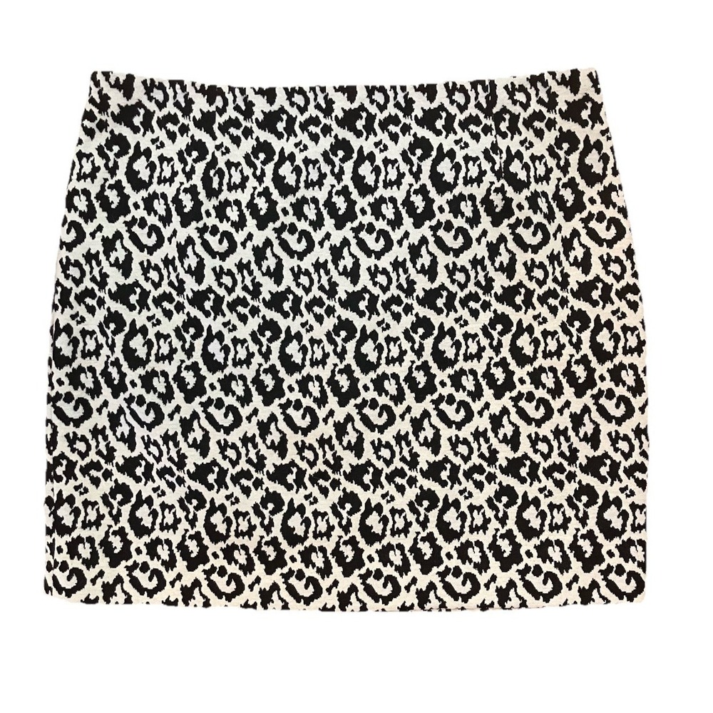 Y2k Tibi Black Skirt  quiet luxury Black‎ White Leopard Size 6 Lined